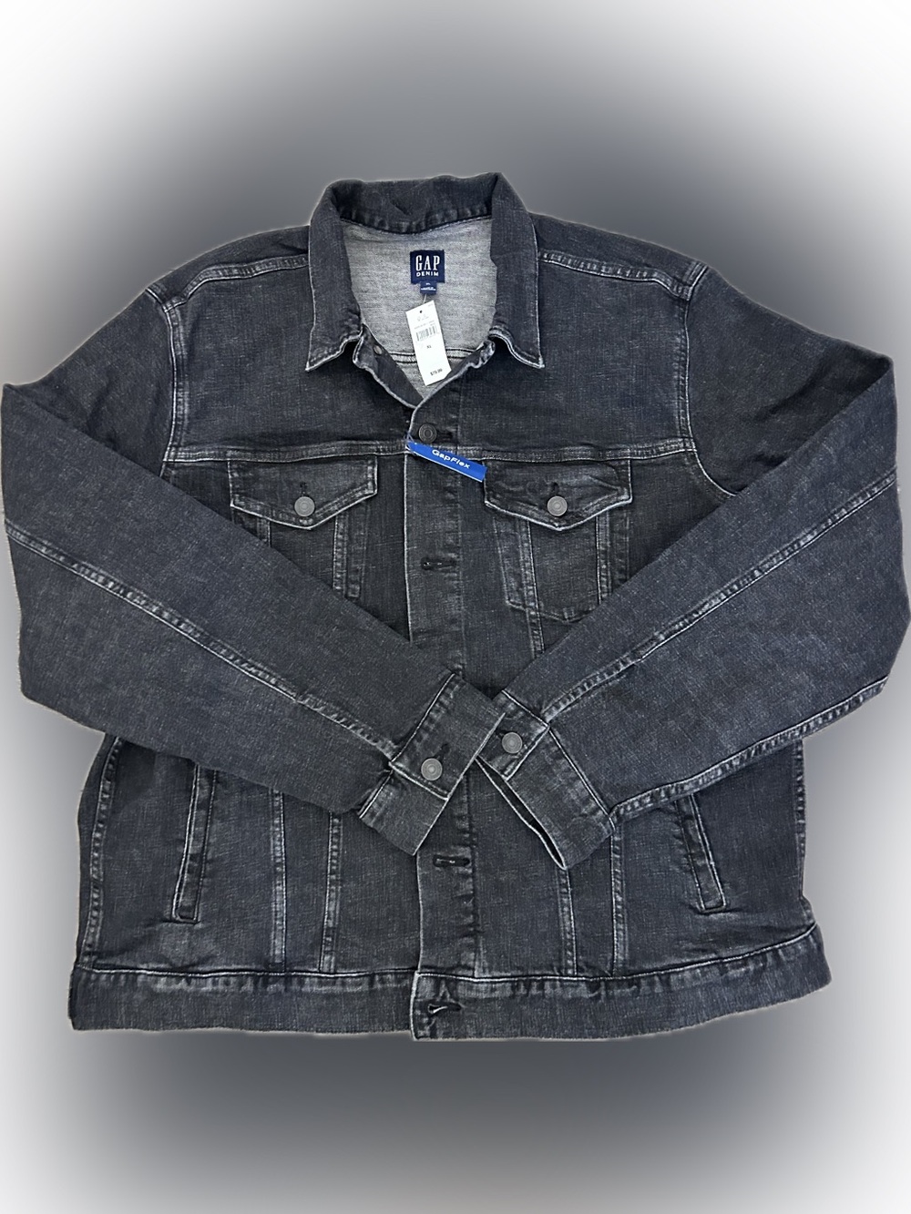 GAP Black Washed Denim Shirt Jacket